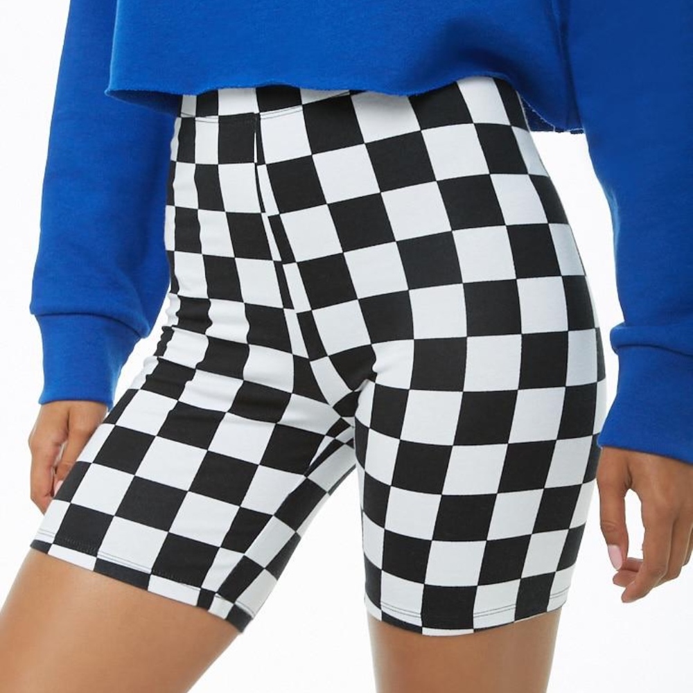 Forever21 Checkered Biker Shorts